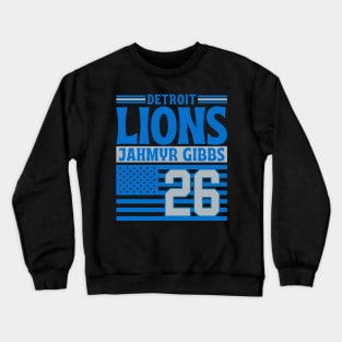 Detroit Lions Gibbs 26 American Flag Football Crewneck Sweatshirt